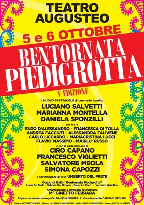 5 e 6 ottobre 2019 - V EDIZIONE BENTORNATA PIEDIGROTTA - Teatro Augusteo - Napoli