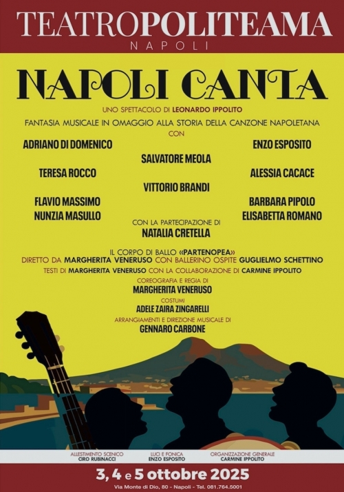 dal 3 al 5 ottobre - NAPOLI CANTA (AL POLITEAMA DI NAPOLI) - TEATRO AUGUSTEO - Napoli