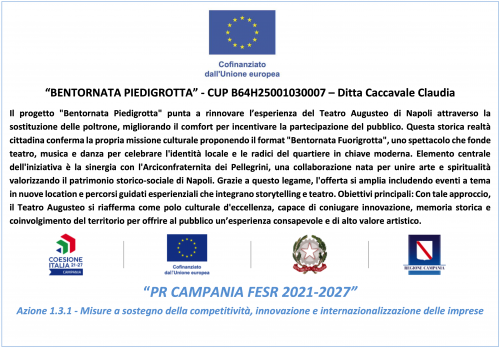 “BENTORNATA PIEDIGROTTA” - CUP B64H25001030007 – Ditta Caccavale Claudia - TEATRO AUGUSTEO - Napoli